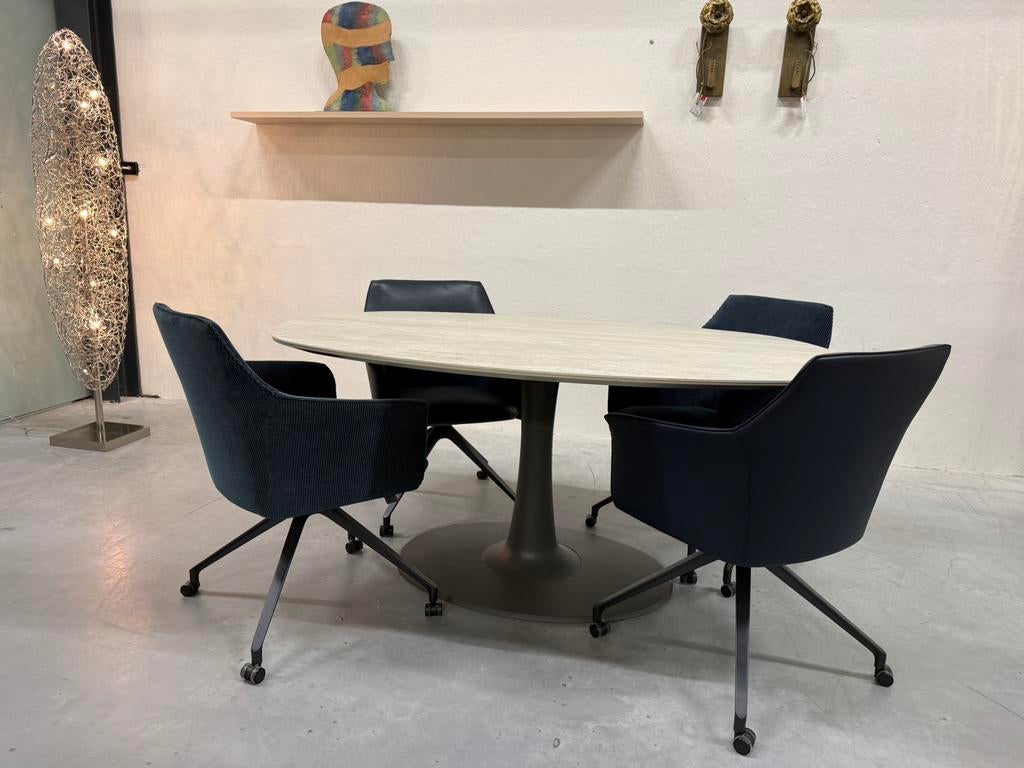 Nieuw Leolux Columna Eettafel Ovaal Keramiek Tafel 165x110, Huis en Inrichting, Tafels | Eettafels, Overige materialen, Leolux