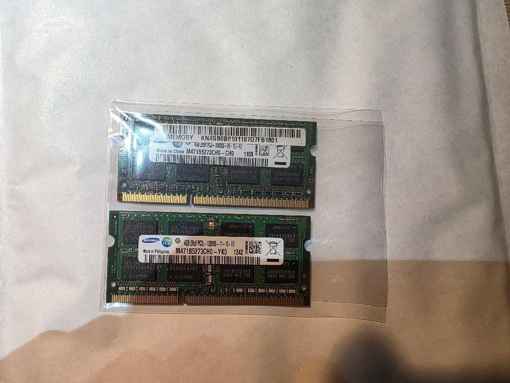 Samsung DDR3 laptopgeheugen 2x 4GB, Computers en Software, RAM geheugen, Gebruikt, 1333/1600, DDR3, Ophalen of Verzenden