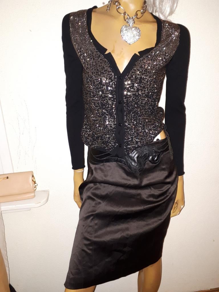 Twin-Set vest met hartjes en steentjes maat 38, Kleding | Dames, Maat 38/40 (M), Twin-set, Zwart, Ophalen of Verzenden