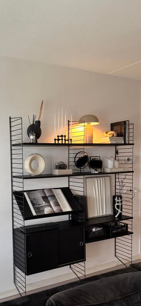 String Furniture kast zwart, Huis en Inrichting, Kasten | Wandmeubels, Ophalen, Met deur(en), 200 cm of meer, 300 cm of meer