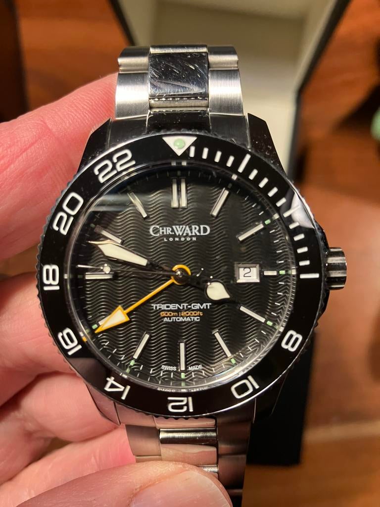 Chr. Ward C60 Trident GMT full set, Sieraden, Tassen en Uiterlijk, Horloges | Heren, Overige merken, Staal, Staal, Polshorloge