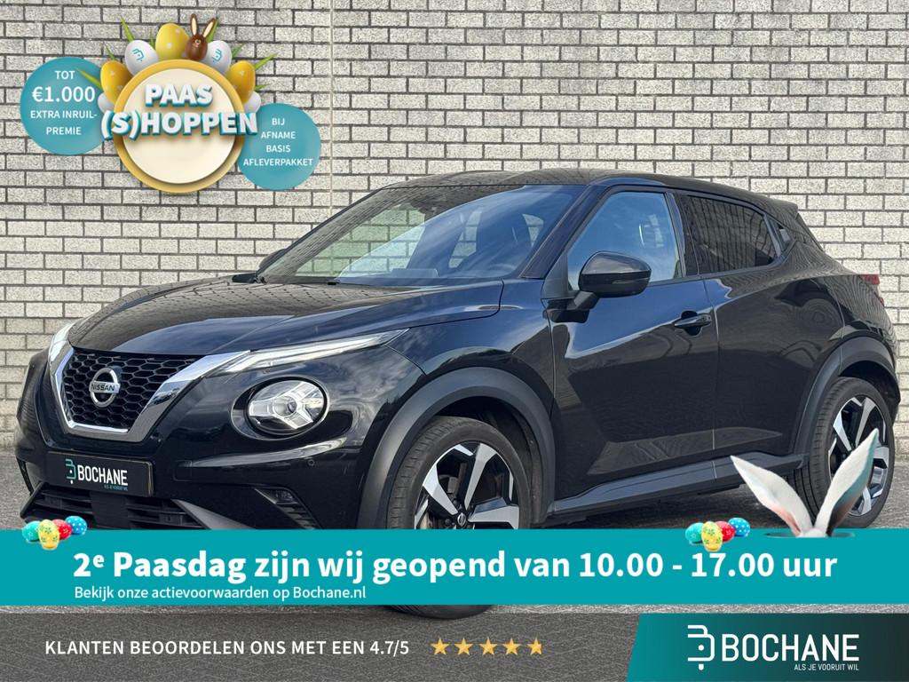 Nissan Juke 1.0 DIG-T N-Design | BOSE-Audiosysteem | 360 C, Auto's, Nissan, Voorwielaandrijving, Met garantie (alle), Zwart, Leder