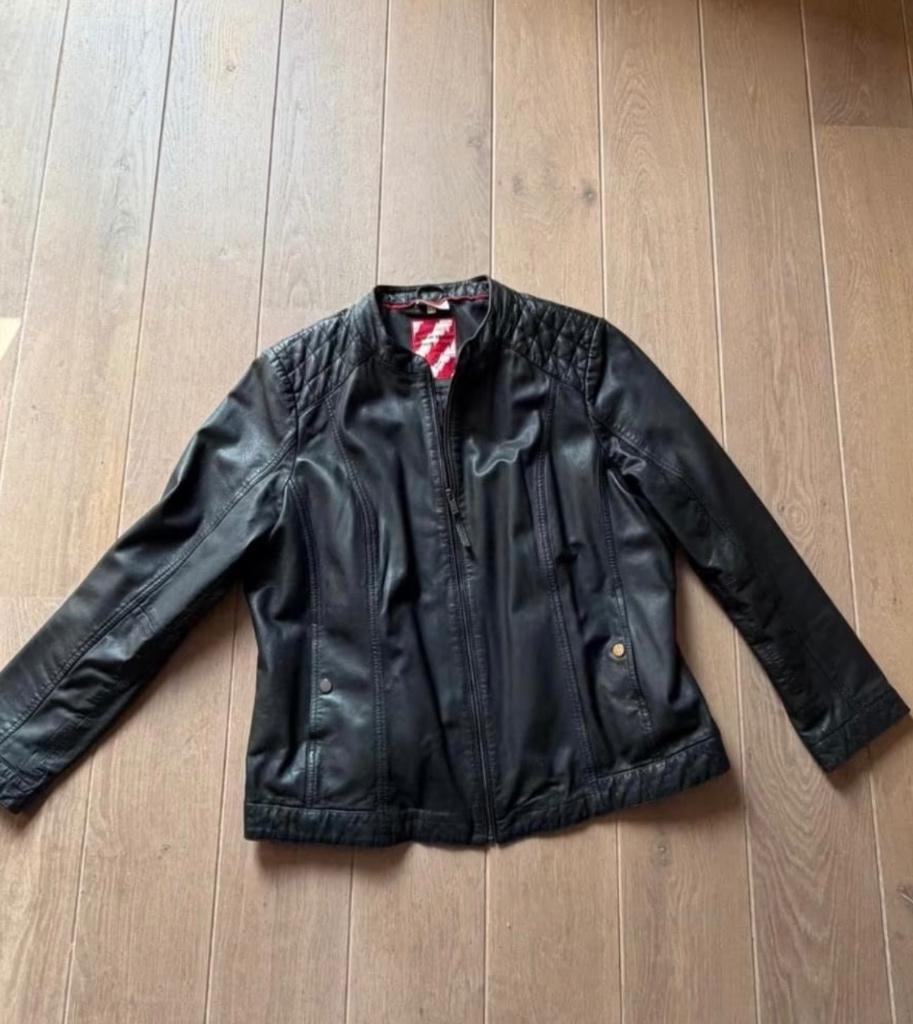 Leren dames jas, Ophalen, Zwart, Zo goed als nieuw, Maat 46/48 (XL) of groter