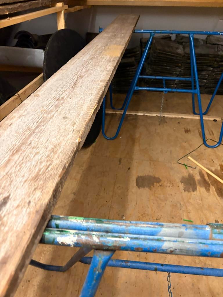 2 Schragen en 3 steigerplanken 6m, Ophalen, Gebruikt, Overige typen, Minder dan 2 meter