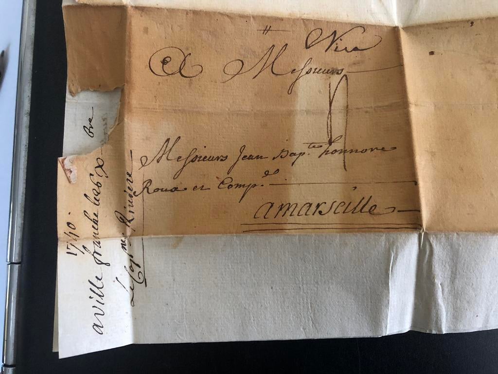 1059 Frankrijk 1740 geschreven NICE gezuiverd met wijnazijn, Ophalen of Verzenden, Envelop