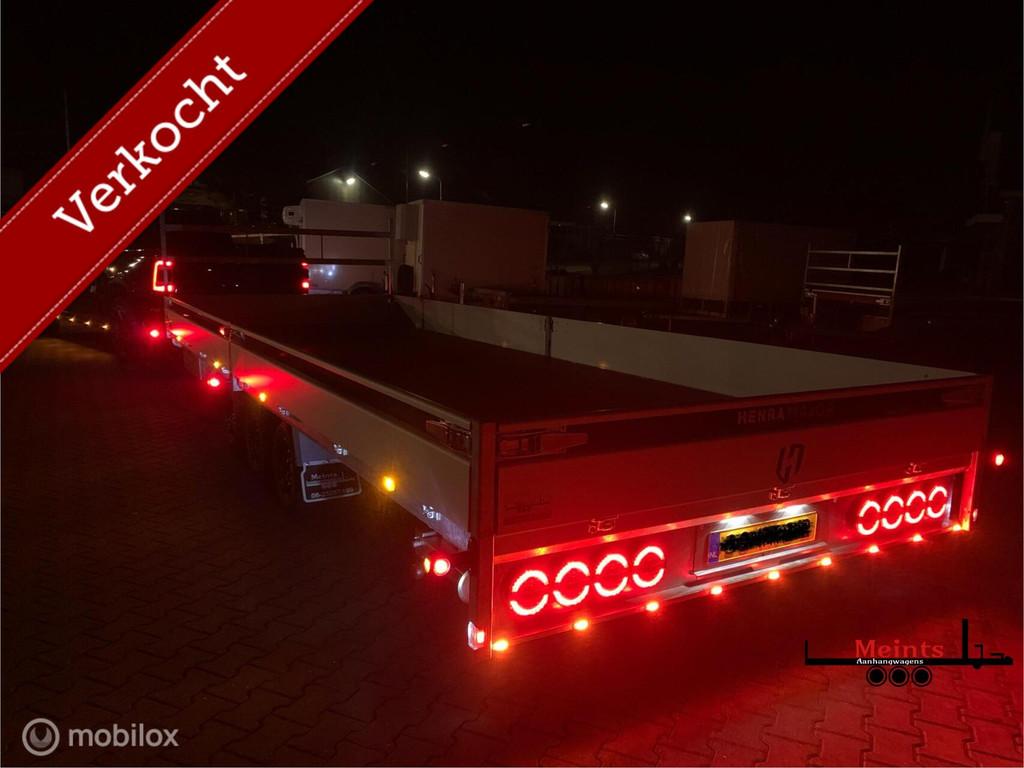 Henra XXL plateauwagen 633x222 3 asser NIEUWSTAAT Parabolic, Auto diversen, Aanhangers en Bagagewagens, Gebruikt