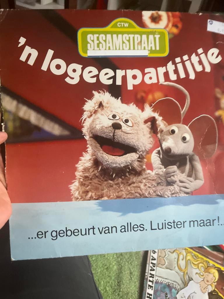 Sesamstraat - 'n Logeerpartijtje Vinyl LP (1983), Ophalen of Verzenden, Gebruikt, Muziek, 3 tot 5 jaar