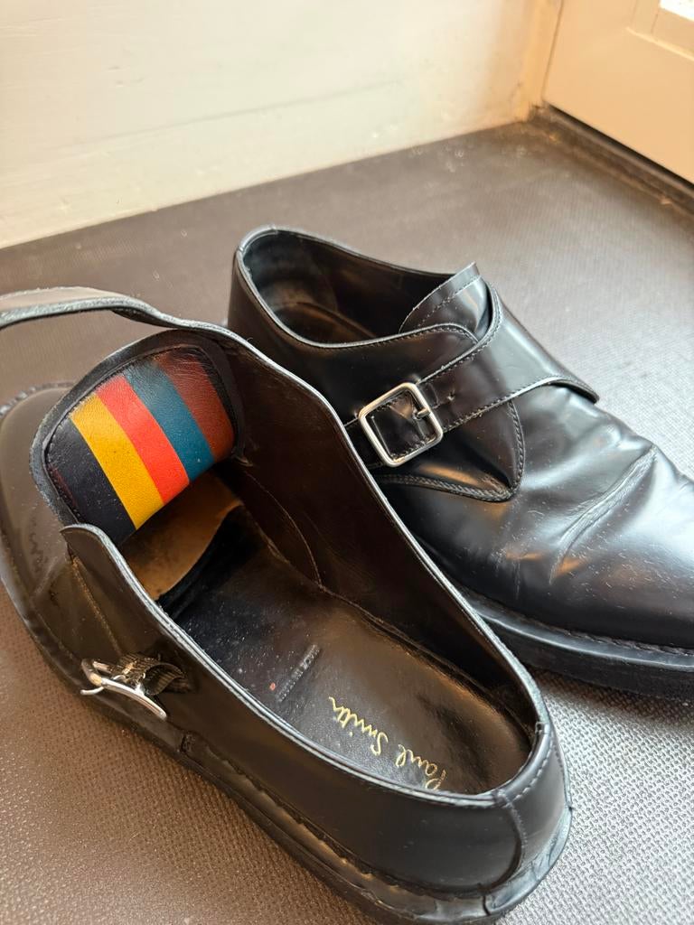 Paul Smith Leren Gespschoenen - Zwart, Maat 41, Zwart, Ophalen of Verzenden, Gespschoenen, Zo goed als nieuw