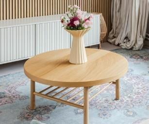 Ikea salontafel Listerby, Huis en Inrichting, Tafels | Salontafels, Ophalen, Gebruikt, 100 tot 150 cm, Rond