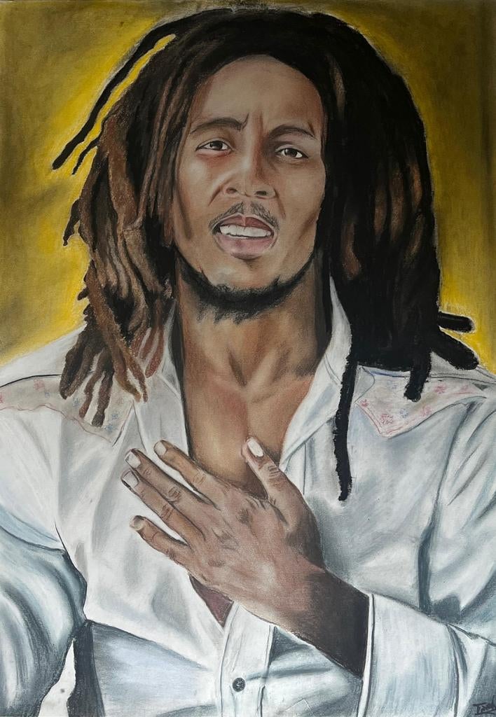 Bob Marley pasteltekening, Ophalen of Verzenden