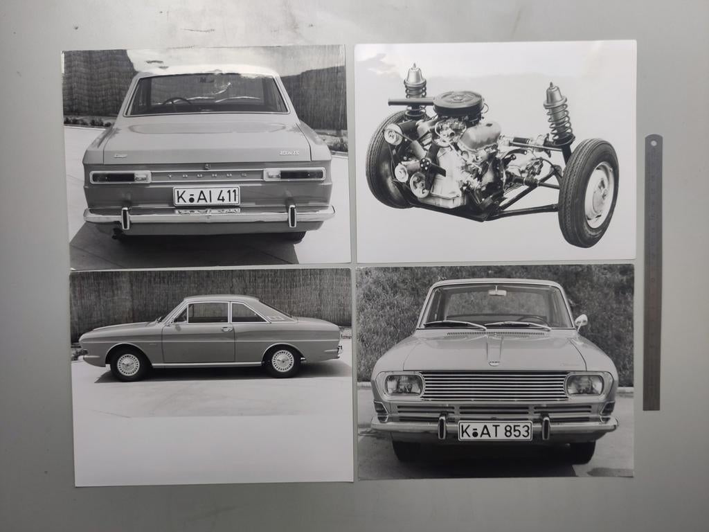 (299) Ford Taunus 15m Coupé persfoto 4x, Ophalen of Verzenden, Auto's