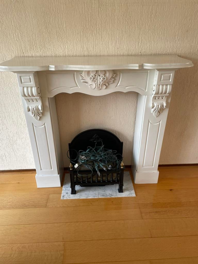 Mooie authentieke Houten schouw, voorzetschouw, haardombouw, Huis en Inrichting, Ophalen, Gebruikt, Vrijstaande haard, Overige soorten