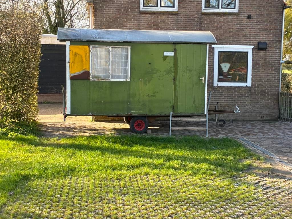 Schaftkeet schaftwagen pipowagen Böhmer -bouwkeet op wielen, Doe-het-zelf en Verbouw, Bouwketen en Schaftketen, Gebruikt, Ophalen of Verzenden