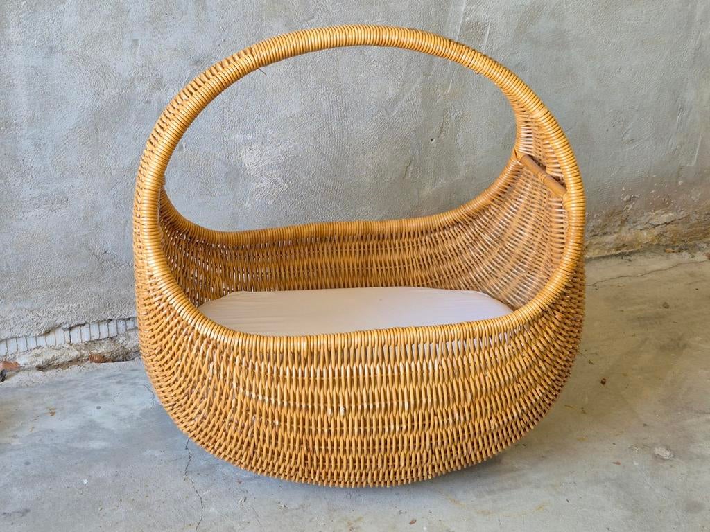 Jaren 60 Rieten babybedje wieg, Ophalen, Gebruikt, Wieg