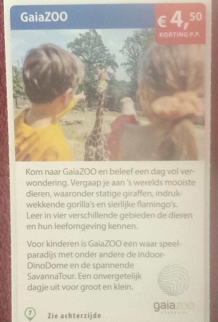 GaiaZoo Dierentuin Kerkrade Voordeelbon, Drie personen of meer, Dierentuinbon