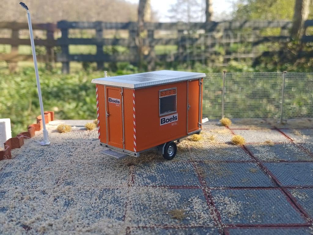1:50 Boels rental schaftkeet bouwkeet, Hobby en Vrije tijd, Ophalen of Verzenden, Zo goed als nieuw, Bus of Vrachtwagen, Overige merken