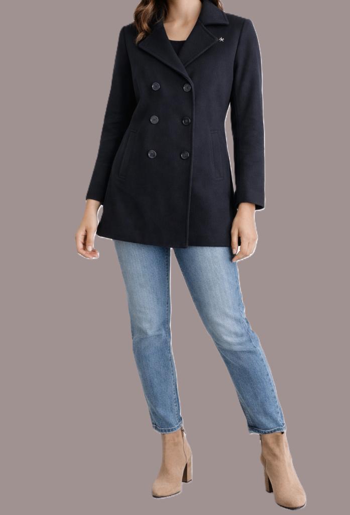 Thomas Burberry vintage wollen mantel maat 40/42, Kleding | Dames, Jassen | Winter, Gedragen, Maat 42/44 (L), Zwart, Ophalen of Verzenden