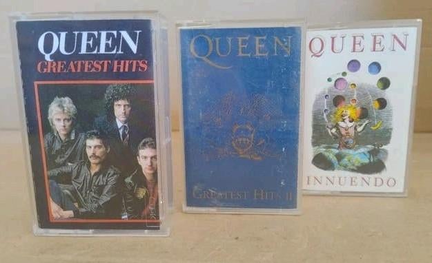 3 muziek cassettes Queen Greatest Hits 1 en 2 en Innuendo, Gebruikt, 2 t/m 25 bandjes, Ophalen of Verzenden, Origineel