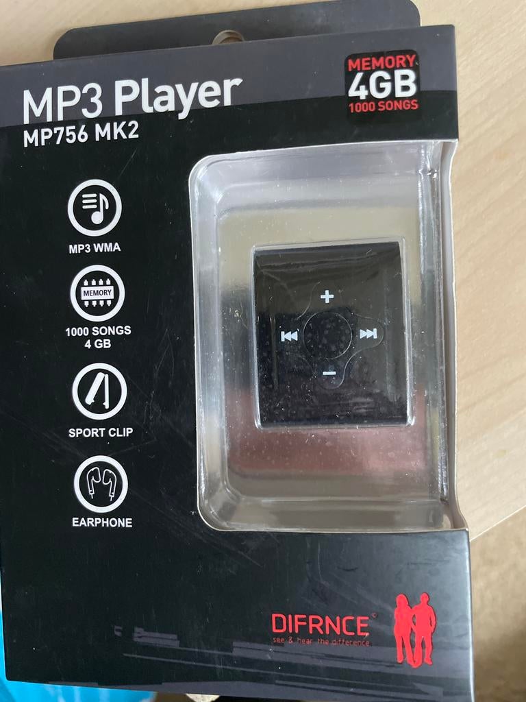 DIFRNCE MP3 Speler MP756 MK2 - 4GB met toebehoren, Ophalen, Nieuw, Overige merken, 2 tot 10 GB