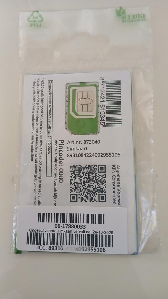 Makkelijk 06 Easy nummer kpn prepaid simkaart nieuw gesealde, Verzenden, Nieuw, KPN, Simkaart