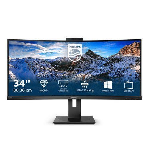 Philips 346P1CRH - 34" Curved UltraWide USB-C Dock & Webcam, Computers en Software, Monitoren, Kandnelektronica@gmail.com, Refurbished