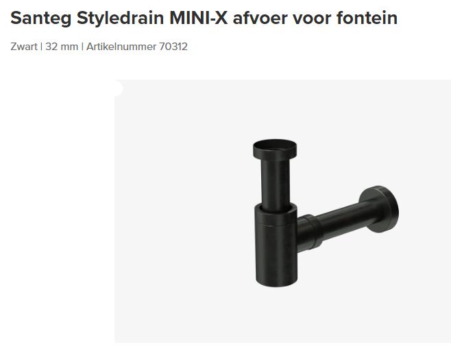 Sifon zwart - Santeg Styledrain MINI-X Black - Nieuw, Ophalen of Verzenden, Nieuw, Kraan