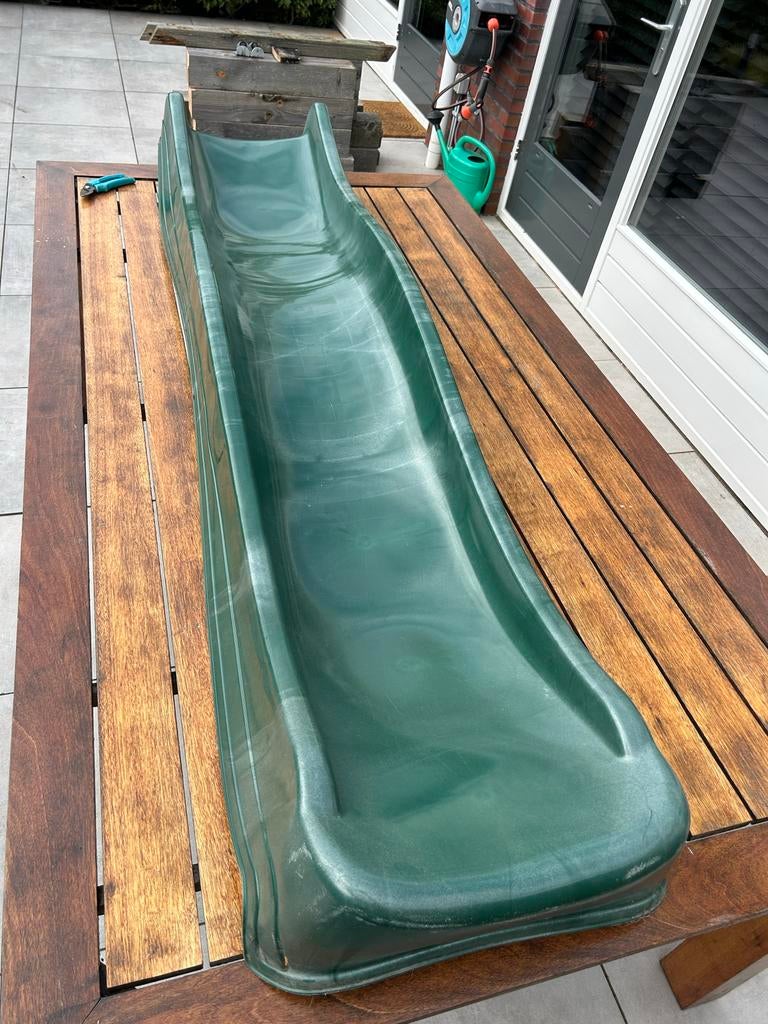 Groene glijbaan voor buiten, Ophalen, Gebruikt, Glijbaan, Aanbouwonderdeel