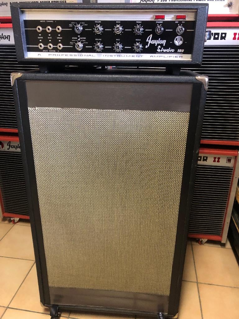FAYLON STUDIO 100 TUBE AMP + CABINET 2X15+ EXTRA SET EL503!!, Ophalen, Gebruikt, 50 tot 100 watt