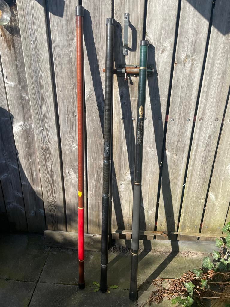 3 vaste hengels: Malève, Fidelity, Arca, Ophalen, Gebruikt, Vaste hengel