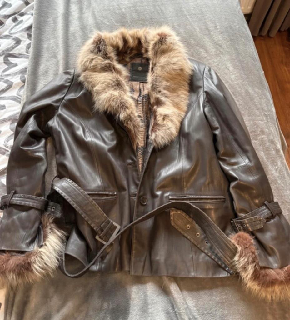 Leren jas, Maat 38/40 (M), Bruin, Milestone, Ophalen of Verzenden