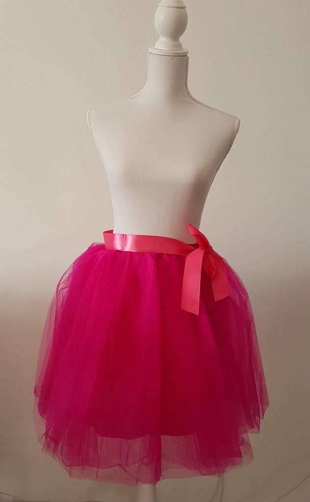 Nieuw roze petticoat / tule / tutu, 6 lagen + onderrok, Ophalen of Verzenden, Nieuw, Roze, Boven de knie