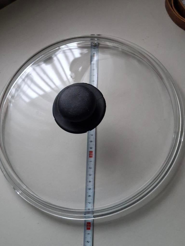 Glazen spatdeksel 27,5 weinig gebruikt., Ophalen of Verzenden, Zo goed als nieuw, Glas, Overige typen