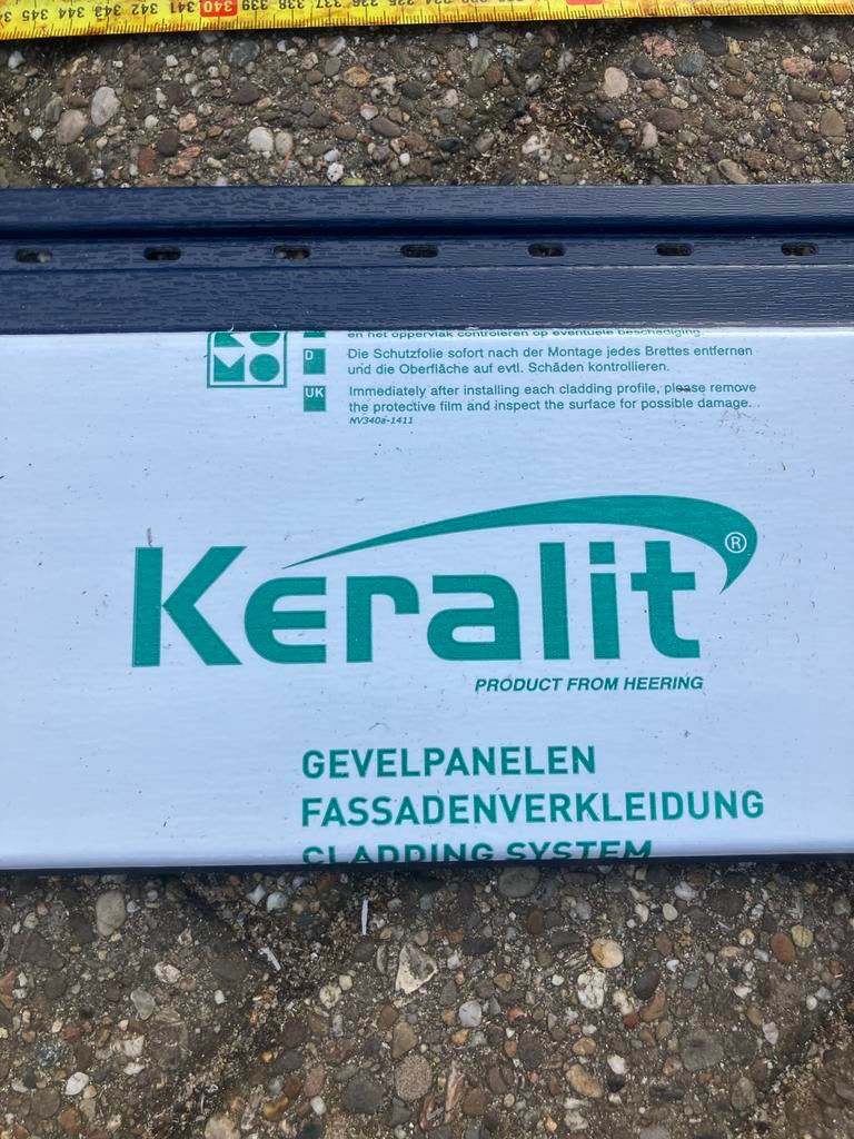 Reststukken Keralit gevelpanelen antraciet en staalblauw, Doe-het-zelf en Verbouw, Platen en Panelen, Ophalen, Nieuw, Overige materialen