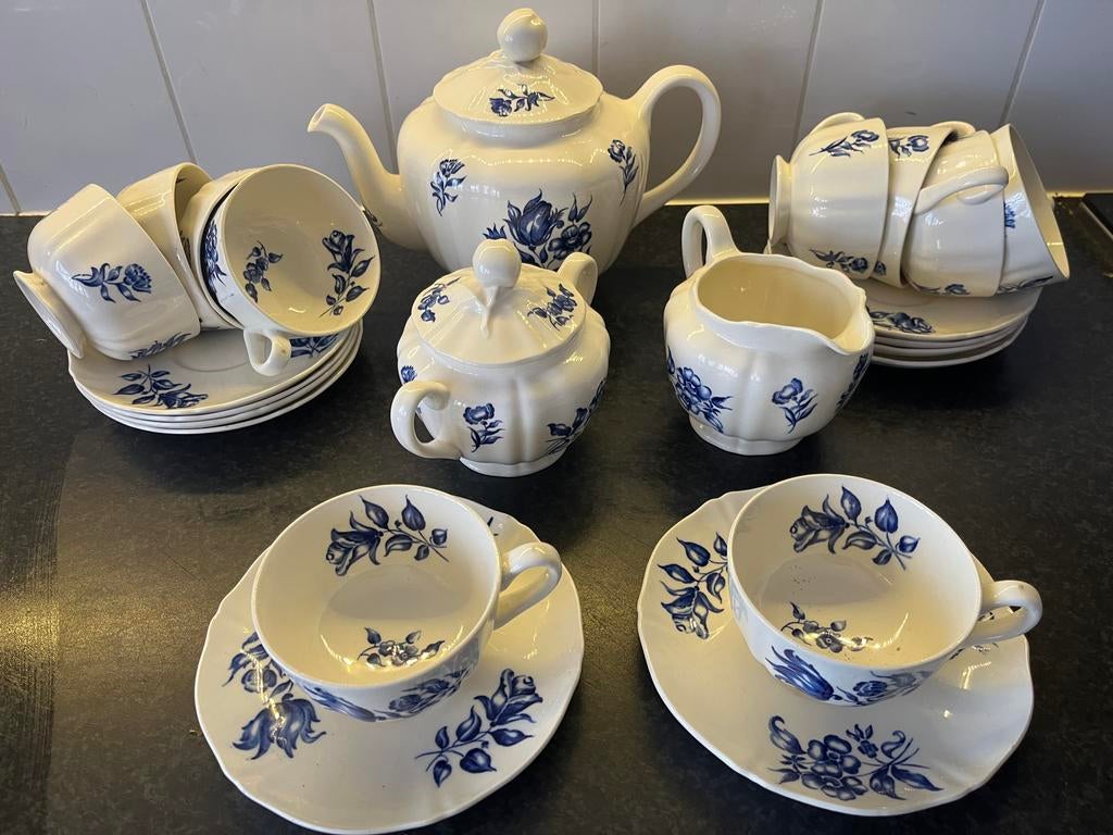 Theeservies Petrus Regout Maastricht Bouquet Bleu, Ophalen of Verzenden