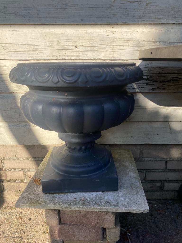 Showmodel 2x betonnen bloempotten antraciet - 40x40 cm, Tuin en Terras, Tuinvazen, Ophalen, Zo goed als nieuw