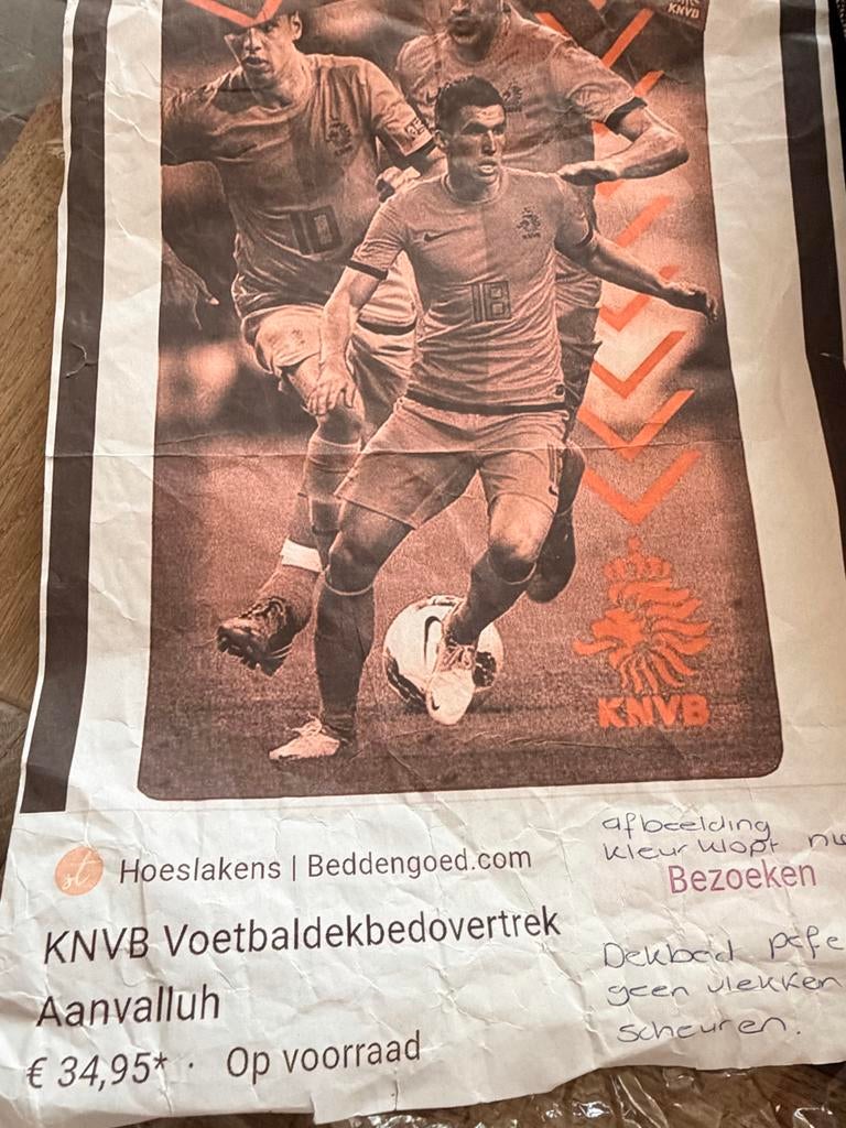 KNVB 1-persoons dekbedhoes, Eenpersoons, Dekbedovertrek, Nieuw, Ophalen of Verzenden