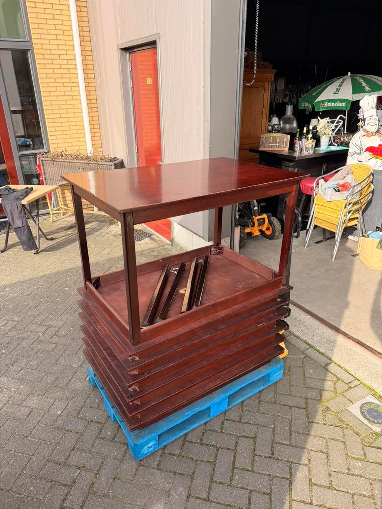 Eettafels 120x80 tafels mahonie hout cafe bar kroeg, Gebruikt, 100 tot 150 cm, Cafe bar kroeg toog kantine, Vier personen