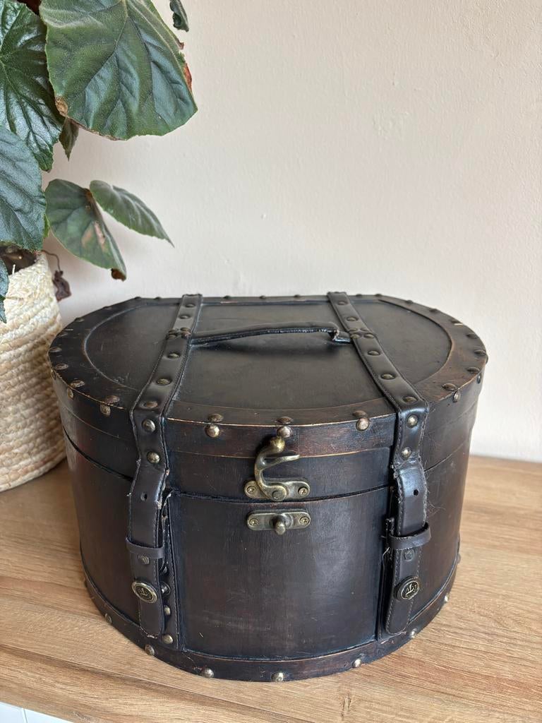 Vintage Hoedenkoffer - Decoratieve Opbergkist, Antiek en Kunst, Ophalen of Verzenden