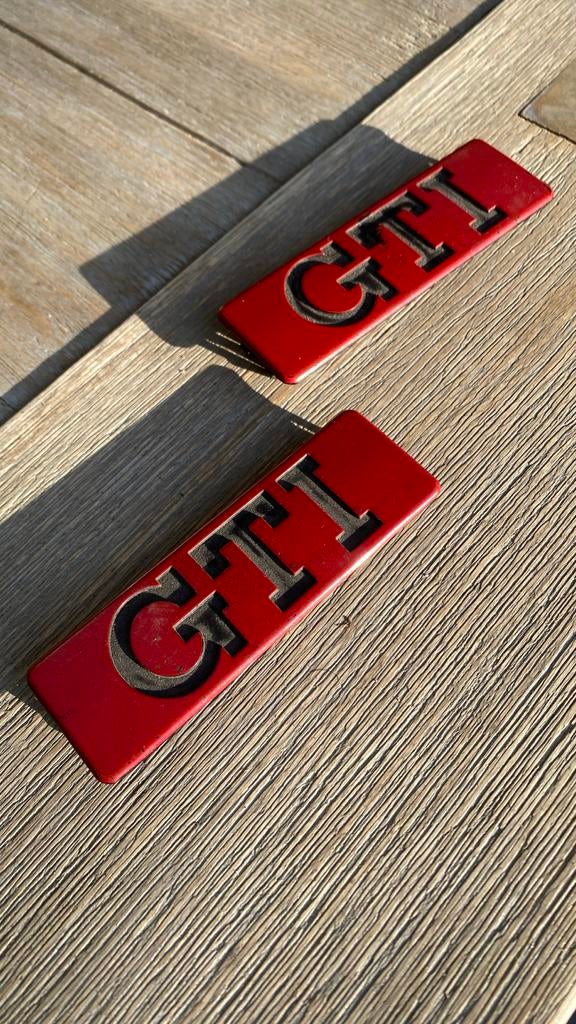 GTI MK2 logo's voor deurlijsten - Origineel VW, Auto-onderdelen, Gebruikt, Ophalen of Verzenden, Volkswagen, Voor