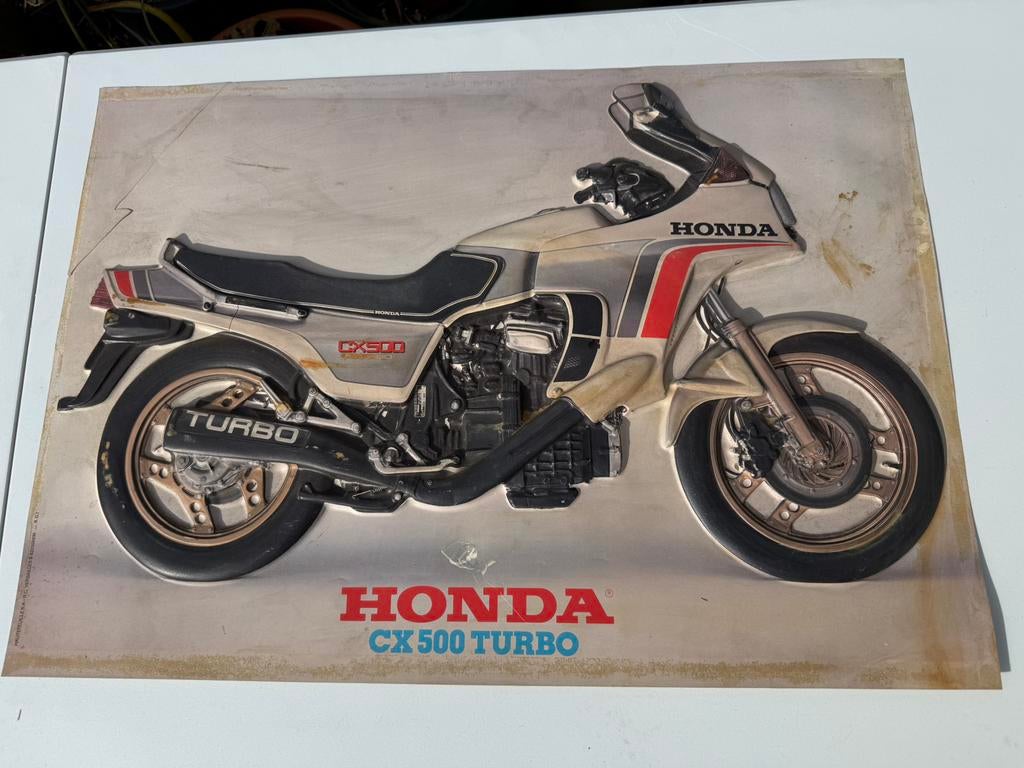 Honda CX500 Turbo 3D poster, Ophalen, Gebruikt