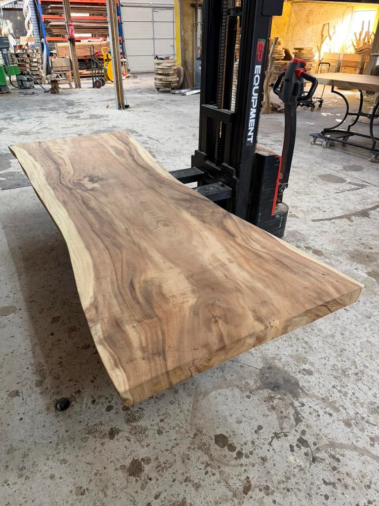 Boomstamtafel 300x100 afgewerkt in skylt, Huis en Inrichting, Tafels | Eettafels, Drempt@ars-longa.nl, Zomerweg 29b, Rechthoekig