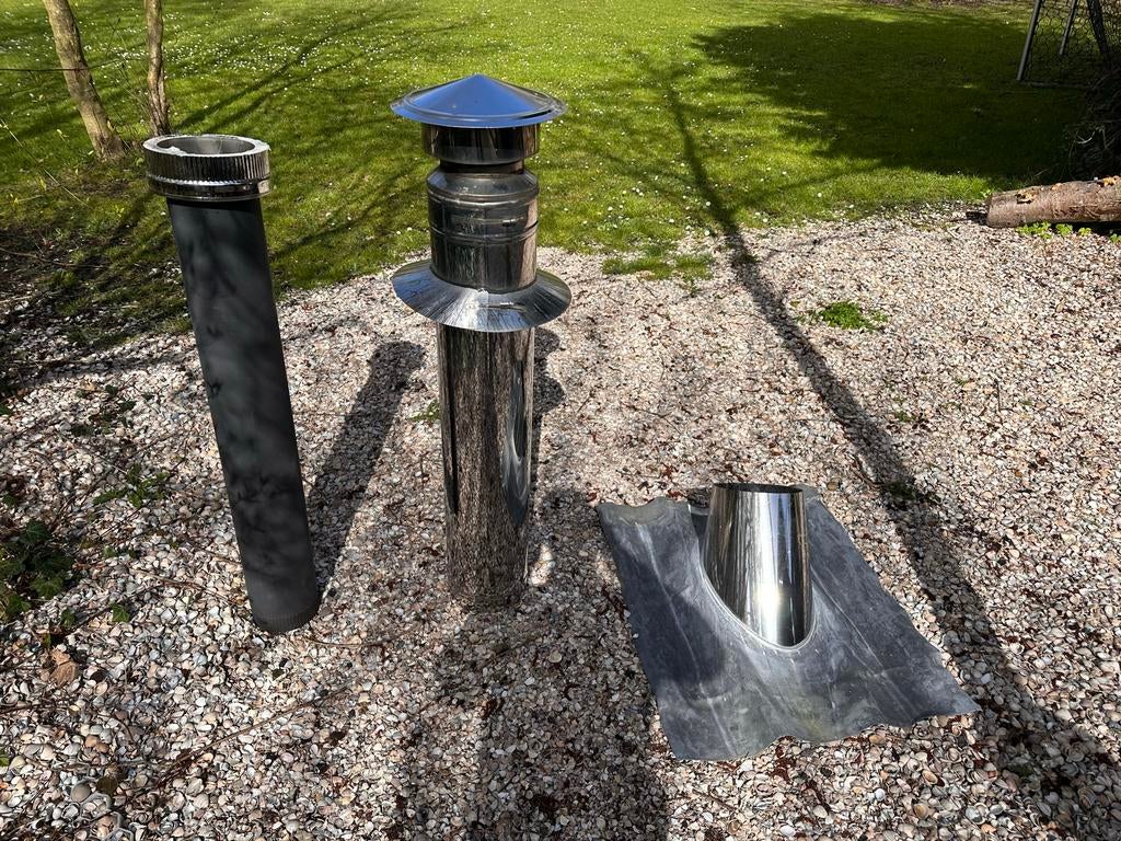 set 160mm dubbelwandige rookgasafvoer 1jaar gebruiktZGAN, Ophalen of Verzenden, Zo goed als nieuw, Afzuiger