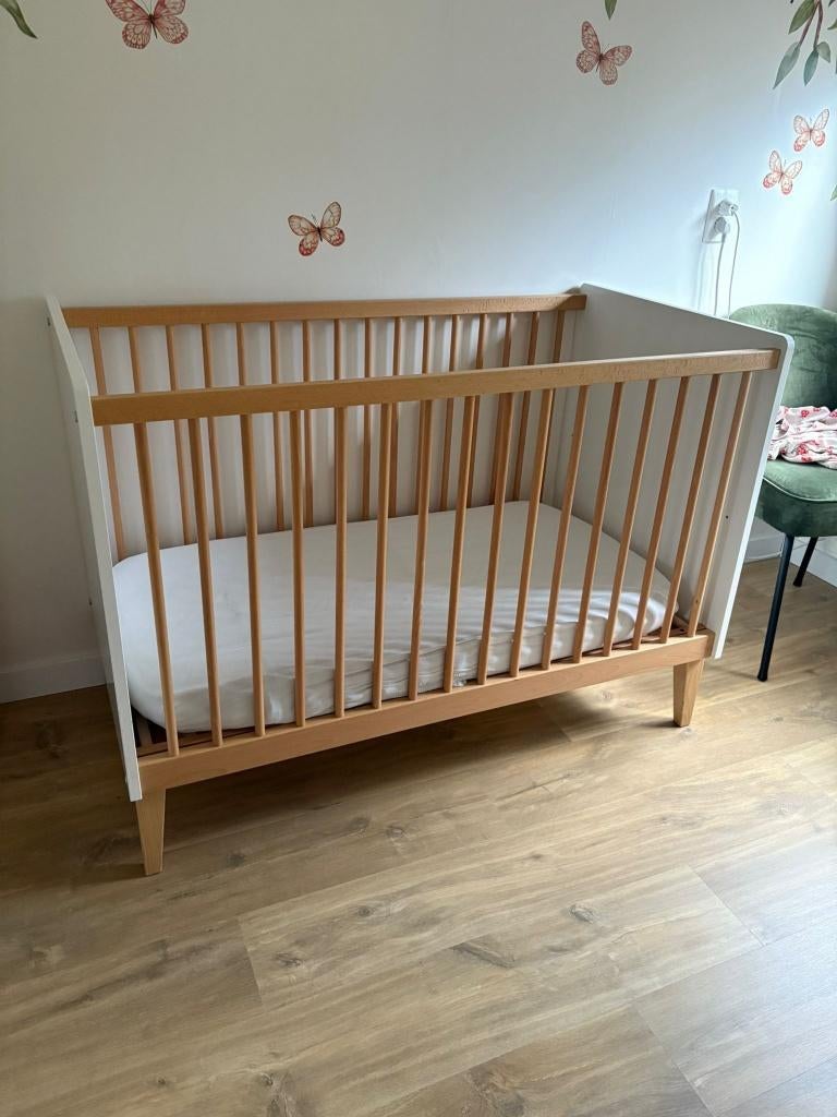 Complete Babybed Set! Bopita Indy + Matras & Beschermer, Ophalen, Zo goed als nieuw, Ledikant
