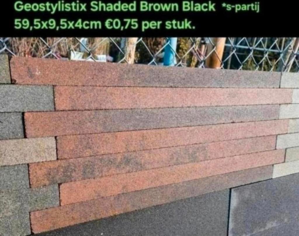 Gevelsteen metselstenen geostylistix brown black s-partij, Tuin en Terras, Blok, Nieuw, Ophalen of Verzenden, Minder dan 25 cm