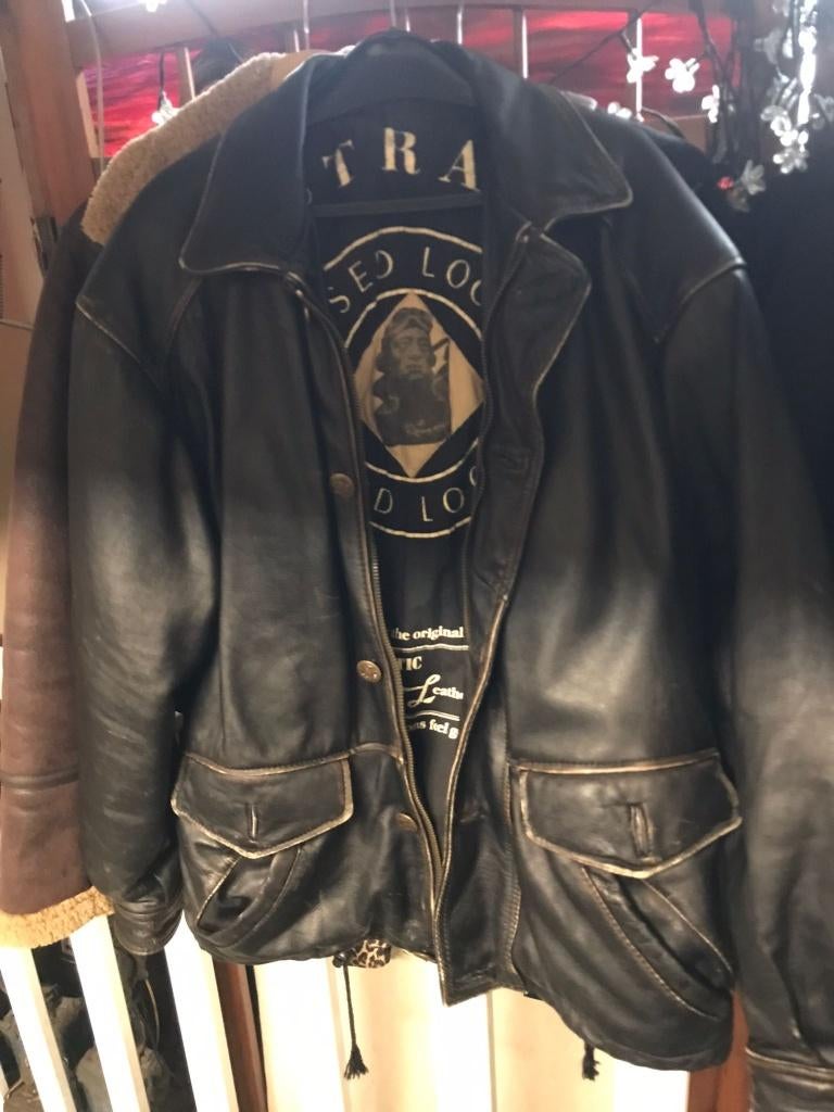 Bomber Flight Jacket OUTRAGE London Used Look 80s Type B-15, Ophalen of Verzenden, Zwart