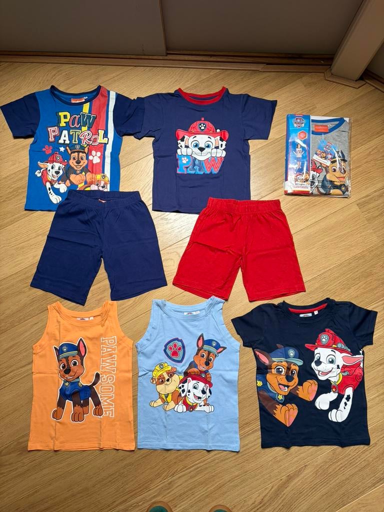 Pakket Paw Patrol pyjama’s en shirts maat 110/116 ZGAN!, Ophalen of Verzenden, Zo goed als nieuw, Jongen, Nacht- of Onderkleding