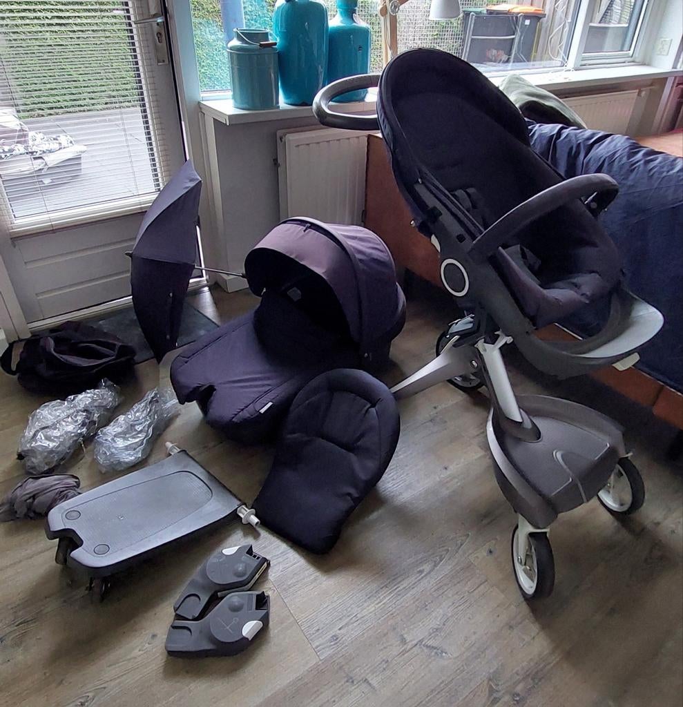 Stokke Xplory. Zwart. Combiwagen. Kinderwagen. Complete set, Ophalen, Combiwagen, Overige merken, Verstelbare duwstang