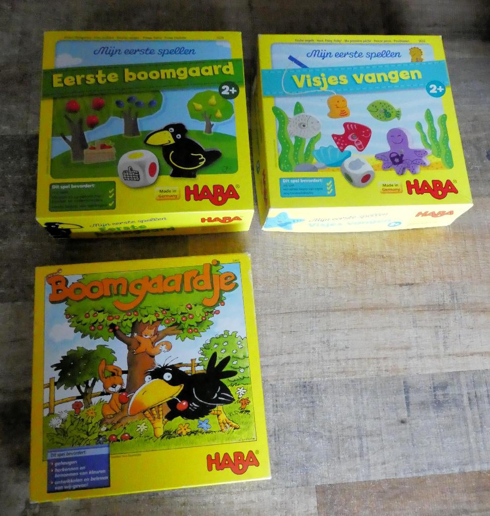 3 Haba spellen vanaf 2 jaar., Vijf spelers of meer, Ophalen of Verzenden, Zo goed als nieuw, HABA