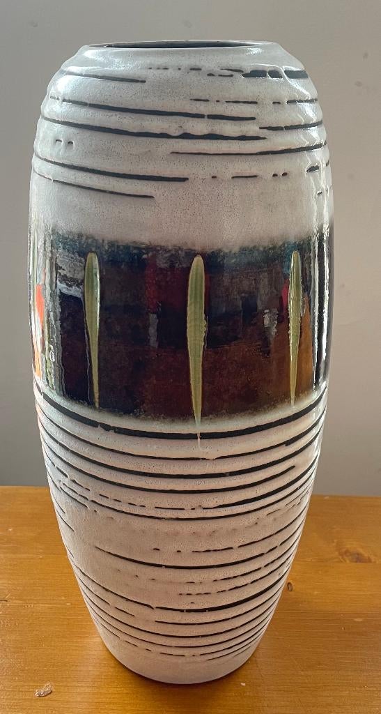 Vintage West Germany vaas 224/37 – mid century keramiek, Ophalen, Overige kleuren, Aardewerk of Porselein, Zo goed als nieuw