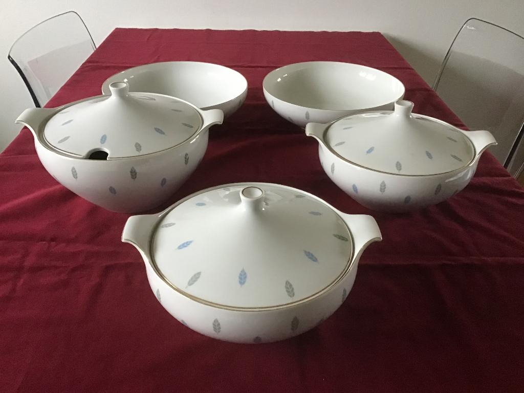 Schonwald 252 F; soepterrine, 4x schalen; Mid-Century Modern, Antiek en Kunst, Antiek | Servies los, Ophalen